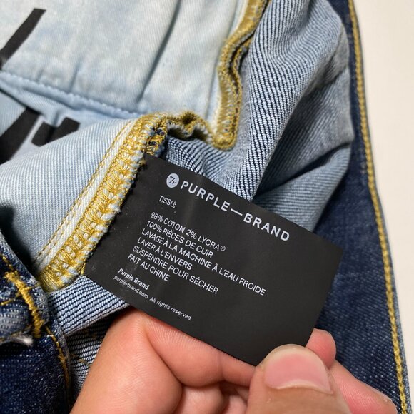 Purple Jeans P001 Pre-Distressed Dark Denim Size 32x34 - Picture 11 of 12